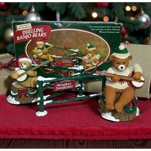 Mr. Christmas Animated Dueling Banjo Bears 20 Songs In Orig Box Tested Works 97